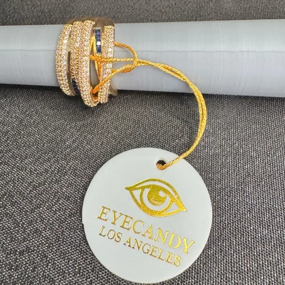 bran new with tage sz 7.5 adjustable Eye Candy gold ring - Picture 4 of 4